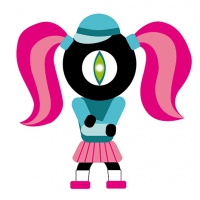 NIÑA OVNI. Ilustración vectorial.